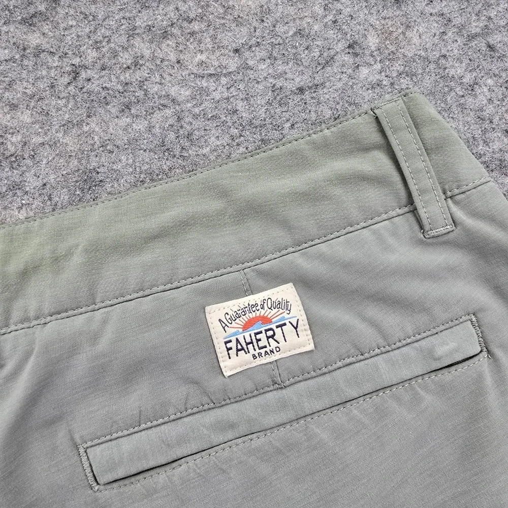 Faherty All Day Shorts Mens 38 Sage Green 7 Inseam Hybrid Stretch Quick Dry Swim
